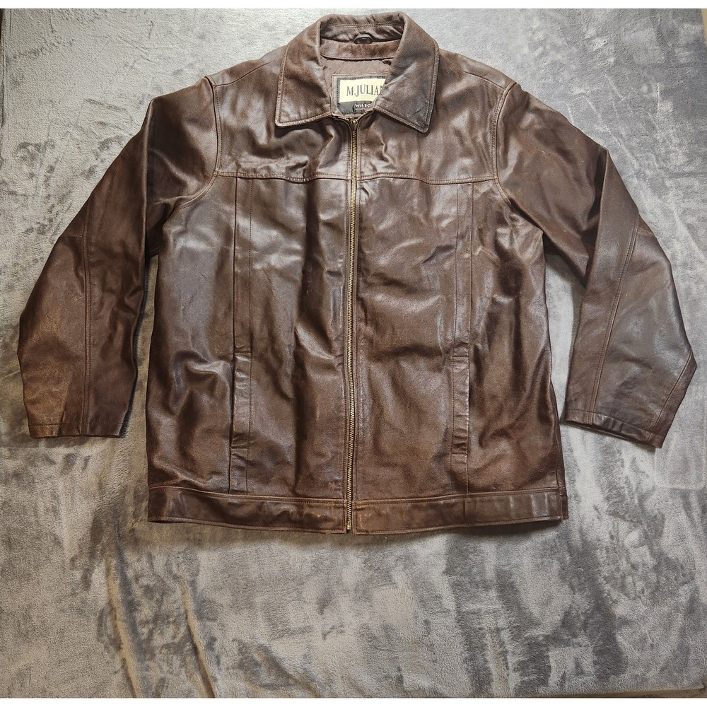 Wilsons Leather Jacket Mens XL Brown Car Commuter Dean Winchester M Julian Vtg